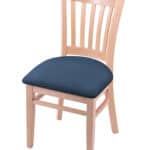 Hampton 18-Inch Wood Chair with Natural Finish, Rein Bay 2.5-Inch Cushion Seat Seat, and Jailhouse Back