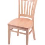 Hampton 18-Inch Wood Chair with Natural Finish, Natural 2.5-Inch Cushion Seat Seat, and Jailhouse Back