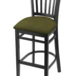 Hampton 30-Inch Wood Bar Stool with Black Finish, Graph Parrot 2.5-Inch Cushion Seat Seat, and Jailhouse Back