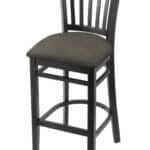 Hampton 30-Inch Wood Bar Stool with Black Finish, Graph Chalice 2.5-Inch Cushion Seat Seat, and Jailhouse Back