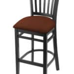 Hampton 30-Inch Wood Bar Stool with Black Finish, Rein Adobe 2.5-Inch Cushion Seat Seat, and Jailhouse Back