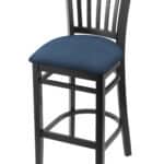 Hampton 30-Inch Wood Bar Stool with Black Finish, Rein Bay 2.5-Inch Cushion Seat Seat, and Jailhouse Back