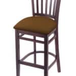 Hampton 30-Inch Wood Bar Stool with Dark Cherry Finish, Canter Thatch 2.5-Inch Cushion Seat Seat, and Jailhouse Back