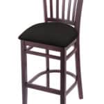 Hampton 25-Inch Wood Counter Stool with Dark Cherry Finish, Canter Espresso 2.5-Inch Cushion Seat Seat, and Jailhouse Back