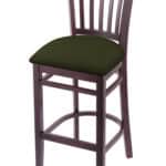 Hampton 30-Inch Wood Bar Stool with Dark Cherry Finish, Canter Pine 2.5-Inch Cushion Seat Seat, and Jailhouse Back