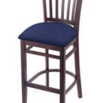 Hampton 25-Inch Wood Counter Stool with Dark Cherry Finish, Graph Anchor 2.5-Inch Cushion Seat Seat, and Jailhouse Back