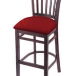 Hampton 30-Inch Wood Bar Stool with Dark Cherry Finish, Graph Ruby 2.5-Inch Cushion Seat Seat, and Jailhouse Back