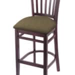 Hampton 30-Inch Wood Bar Stool with Dark Cherry Finish, Graph Cork 2.5-Inch Cushion Seat Seat, and Jailhouse Back