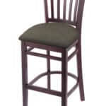Hampton 30-Inch Wood Bar Stool with Dark Cherry Finish, Graph Chalice 2.5-Inch Cushion Seat Seat, and Jailhouse Back