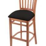Hampton 30-Inch Wood Bar Stool with Medium Finish, Canter Espresso 2.5-Inch Cushion Seat Seat, and Jailhouse Back