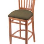 Hampton 25-Inch Wood Counter Stool with Medium Finish, Graph Cork 2.5-Inch Cushion Seat Seat, and Jailhouse Back