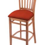 Hampton 25-Inch Wood Counter Stool with Medium Finish, Graph Poppy 2.5-Inch Cushion Seat Seat, and Jailhouse Back
