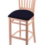 Hampton 25-Inch Wood Counter Stool with Natural Finish, Canter Twilight 2.5-Inch Cushion Seat Seat, and Jailhouse Back