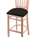 Hampton 25-Inch Wood Counter Stool with Natural Finish, Canter Espresso 2.5-Inch Cushion Seat Seat, and Jailhouse Back