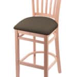 Hampton 25-Inch Wood Counter Stool with Natural Finish, Canter Earth 2.5-Inch Cushion Seat Seat, and Jailhouse Back