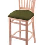 Hampton 25-Inch Wood Counter Stool with Natural Finish, Graph Parrot 2.5-Inch Cushion Seat Seat, and Jailhouse Back