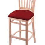 Hampton 25-Inch Wood Counter Stool with Natural Finish, Graph Ruby 2.5-Inch Cushion Seat Seat, and Jailhouse Back