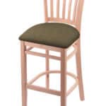 Hampton 25-Inch Wood Counter Stool with Natural Finish, Graph Cork 2.5-Inch Cushion Seat Seat, and Jailhouse Back