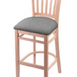 Hampton 25-Inch Wood Counter Stool with Natural Finish, Graph Alpine 2.5-Inch Cushion Seat Seat, and Jailhouse Back