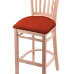 Hampton 25-Inch Wood Counter Stool with Natural Finish, Graph Poppy 2.5-Inch Cushion Seat Seat, and Jailhouse Back