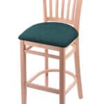 Hampton 25-Inch Wood Counter Stool with Natural Finish, Graph Tidal 2.5-Inch Cushion Seat Seat, and Jailhouse Back