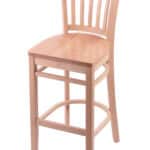 Hampton 25-Inch Wood Counter Stool with Natural Finish, Natural 2.5-Inch Cushion Seat Seat, and Jailhouse Back