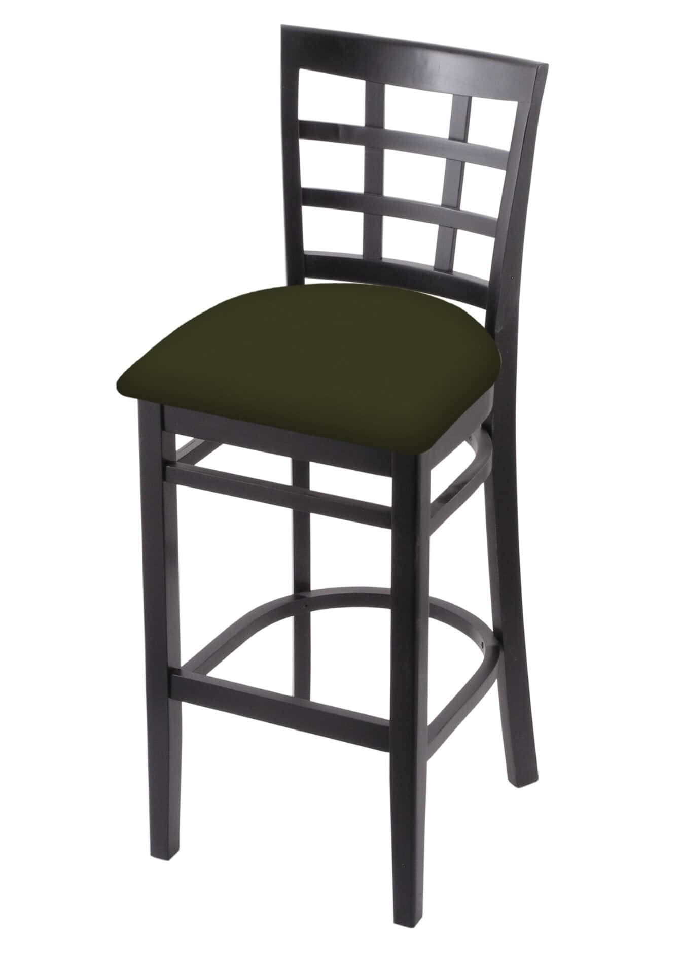 Hampton 30-Inch Wood Bar Stool with Black Finish, Canter Pine Wood Seat, and Grid Back 1 Hampton 30-Inch Wood Bar Stool with Black Finish, Canter Pine Wood Seat, and Grid Back