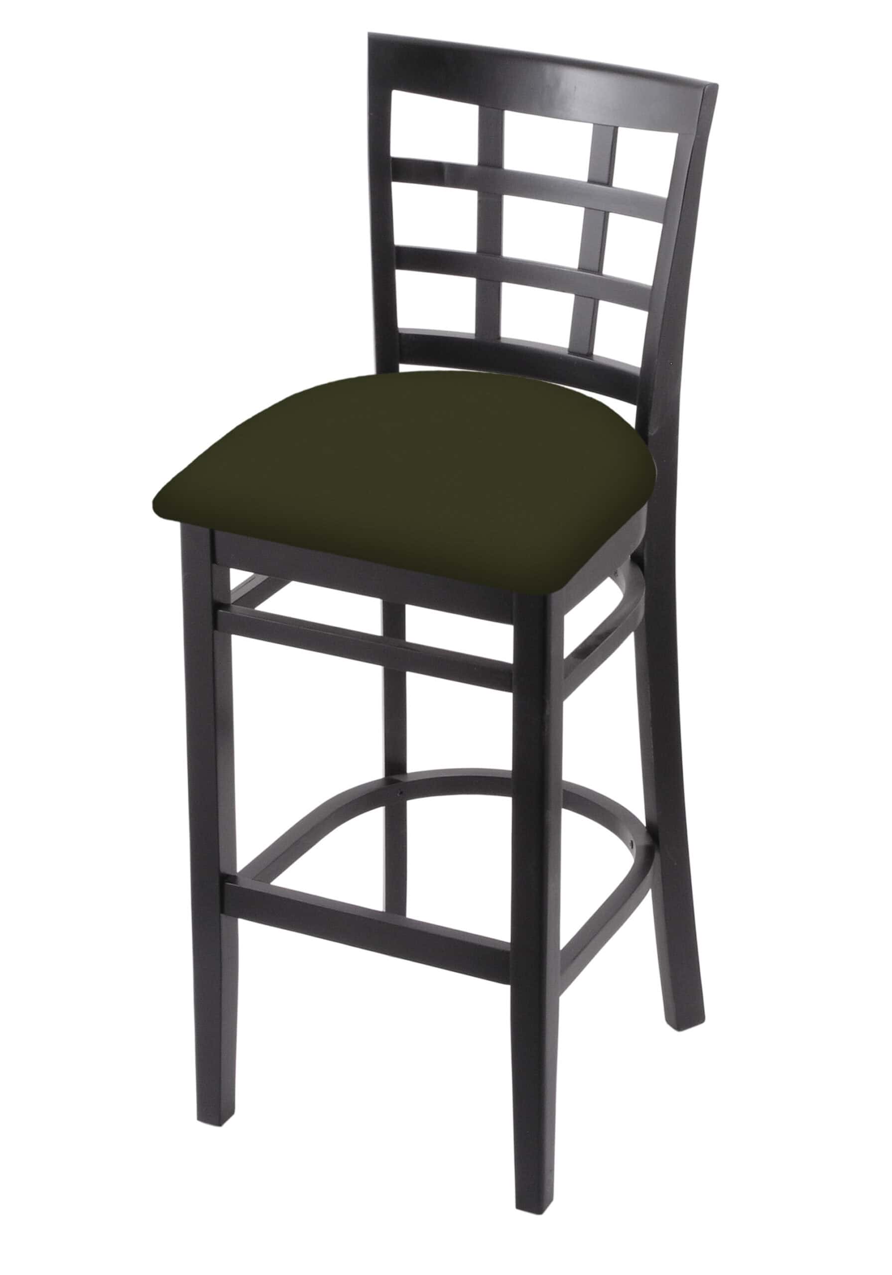 Hampton 30-Inch Wood Bar Stool with Black Finish, Canter Pine Wood Seat, and Grid Back 4 Hampton 30-Inch Wood Bar Stool with Black Finish, Canter Pine Wood Seat, and Grid Back