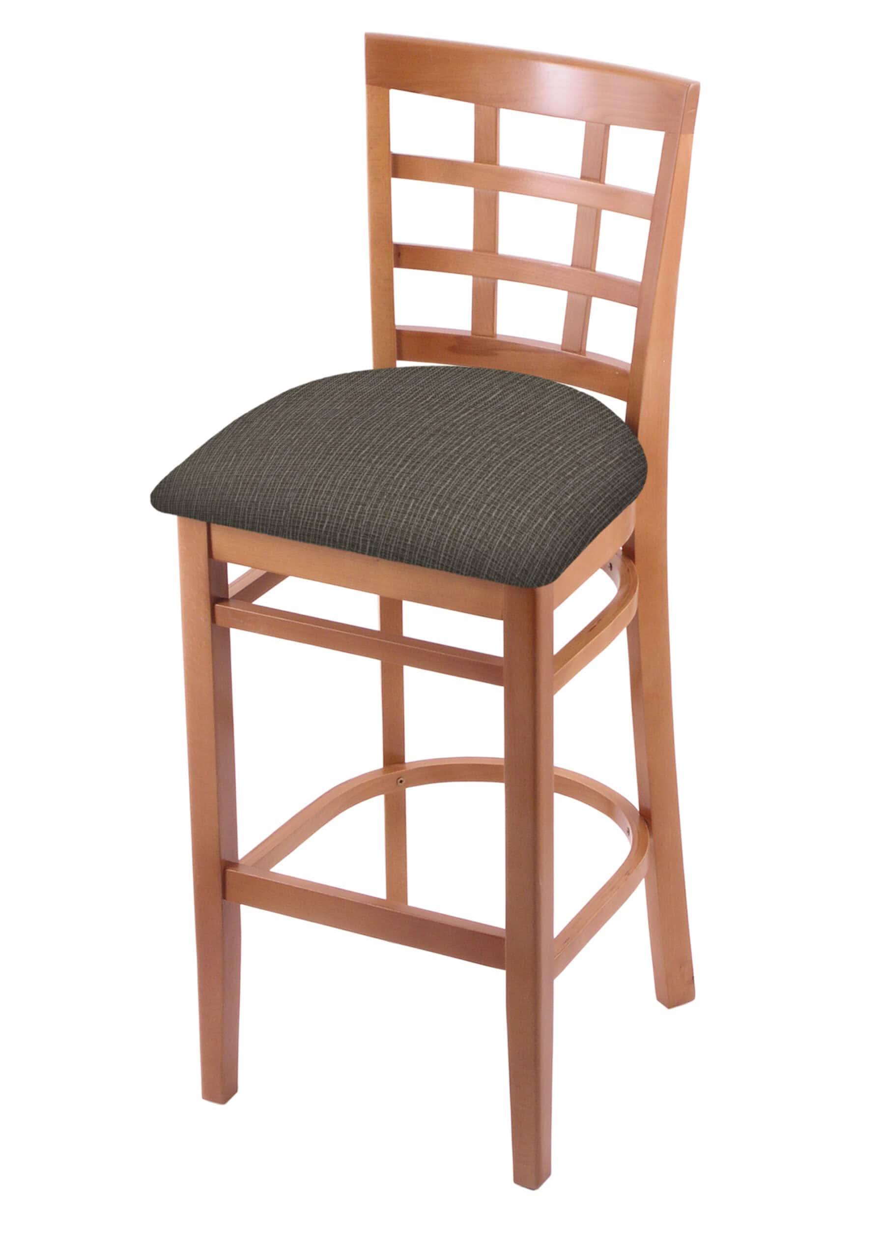Hampton 30-Inch Wood Bar Stool with Medium Finish, Graph Chalice Wood Seat, and Grid Back 4 Hampton 30-Inch Wood Bar Stool with Medium Finish, Graph Chalice Wood Seat, and Grid Back