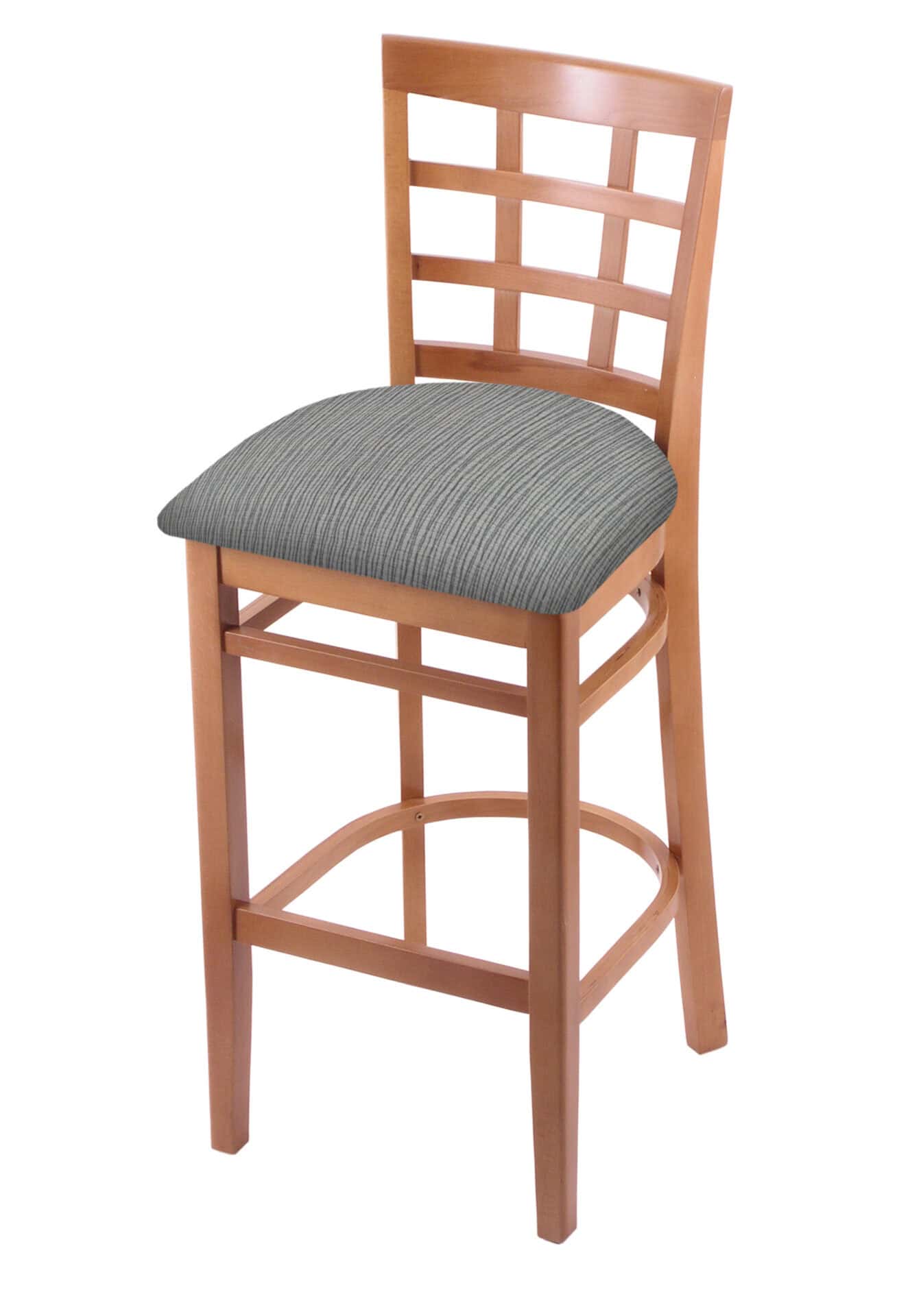 Hampton 30-Inch Wood Bar Stool with Medium Finish, Graph Alpine Wood Seat, and Grid Back 1 Hampton 30-Inch Wood Bar Stool with Medium Finish, Graph Alpine Wood Seat, and Grid Back