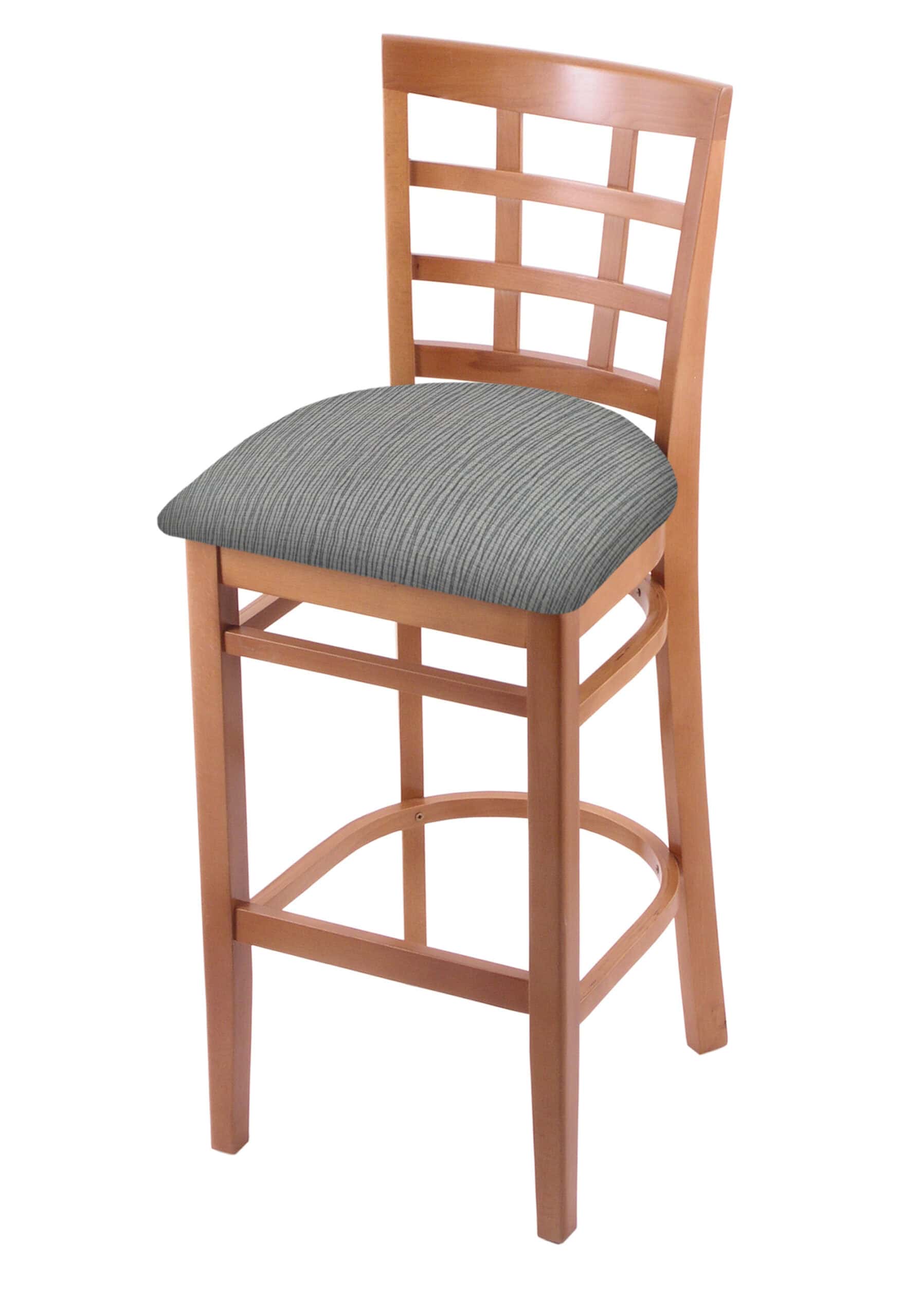 Hampton 30-Inch Wood Bar Stool with Medium Finish, Graph Alpine Wood Seat, and Grid Back 4 Hampton 30-Inch Wood Bar Stool with Medium Finish, Graph Alpine Wood Seat, and Grid Back