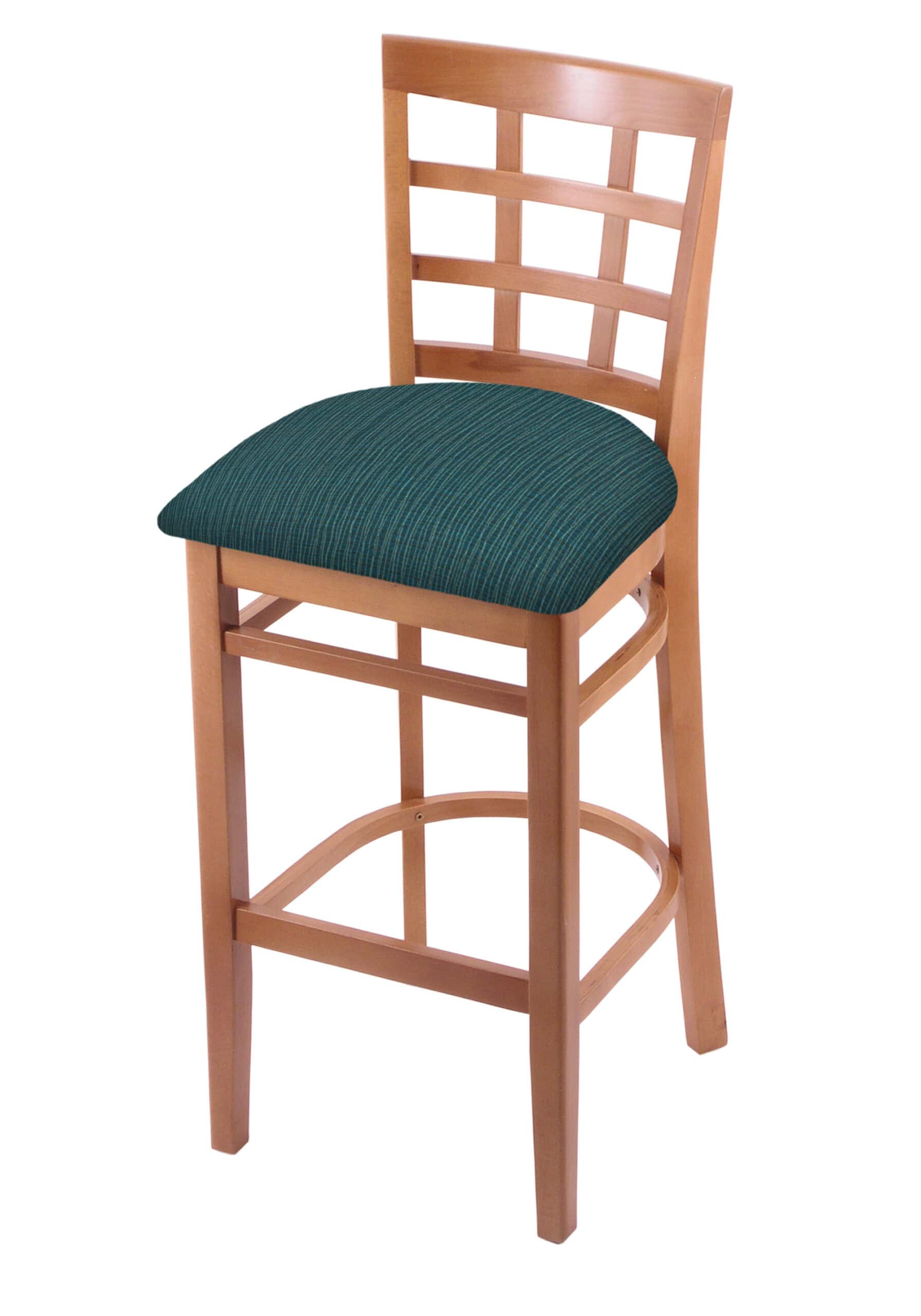 Hampton 30-Inch Wood Bar Stool with Medium Finish, Graph Tidal Wood Seat, and Grid Back 4 Hampton 30-Inch Wood Bar Stool with Medium Finish, Graph Tidal Wood Seat, and Grid Back