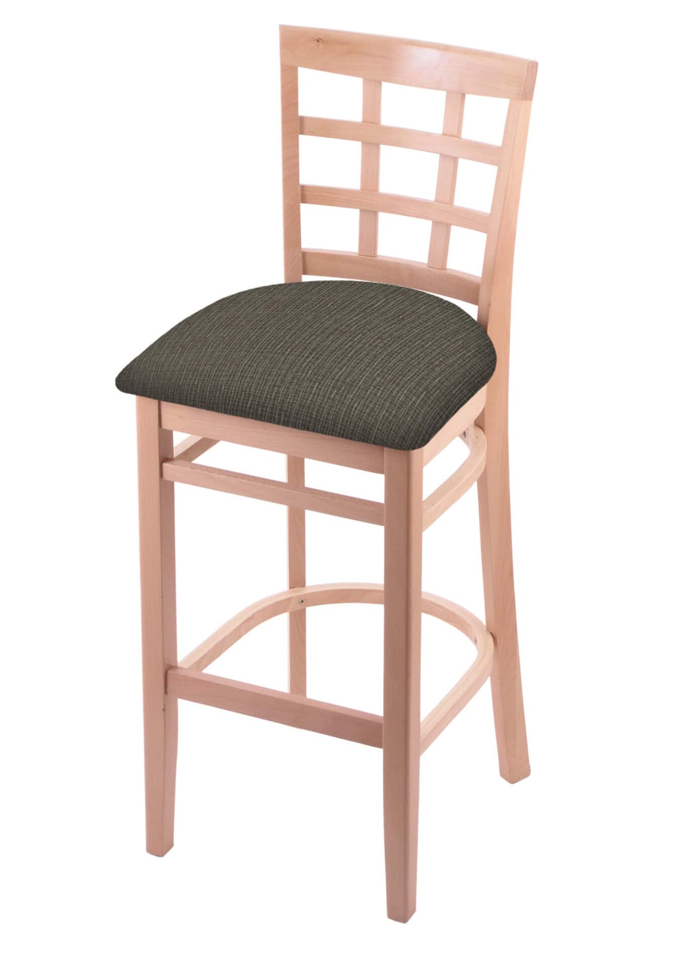 Hampton 30-Inch Wood Bar Stool with Natural Finish, Graph Chalice Wood Seat, and Grid Back 1 Hampton 30-Inch Wood Bar Stool with Natural Finish, Graph Chalice Wood Seat, and Grid Back