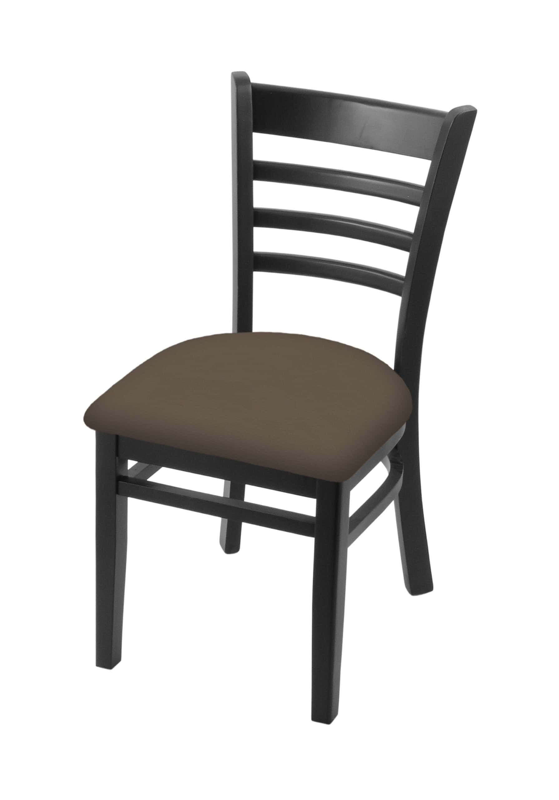 Hampton 18-Inch Wood Chair with Black Finish, Canter Earth Wood Seat, and Ladder Back 4 Hampton 18-Inch Wood Chair with Black Finish, Canter Earth Wood Seat, and Ladder Back