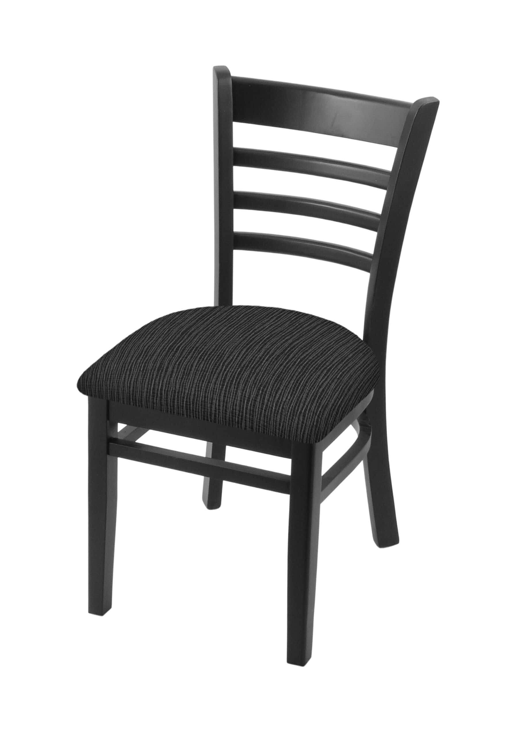 Hampton 18-Inch Wood Chair with Black Finish, Graph Coal Wood Seat, and Ladder Back 4 Hampton 18-Inch Wood Chair with Black Finish, Graph Coal Wood Seat, and Ladder Back