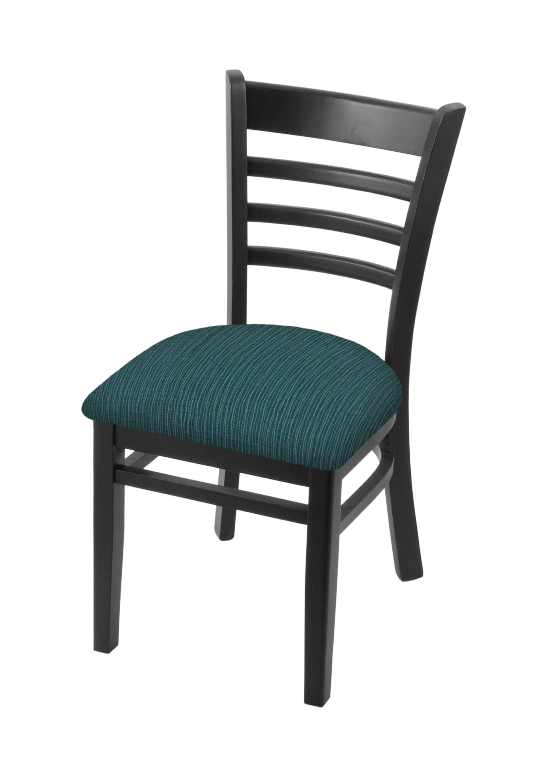 Hampton 18-Inch Wood Chair with Black Finish, Graph Tidal Wood Seat, and Ladder Back 4 Hampton 18-Inch Wood Chair with Black Finish, Graph Tidal Wood Seat, and Ladder Back