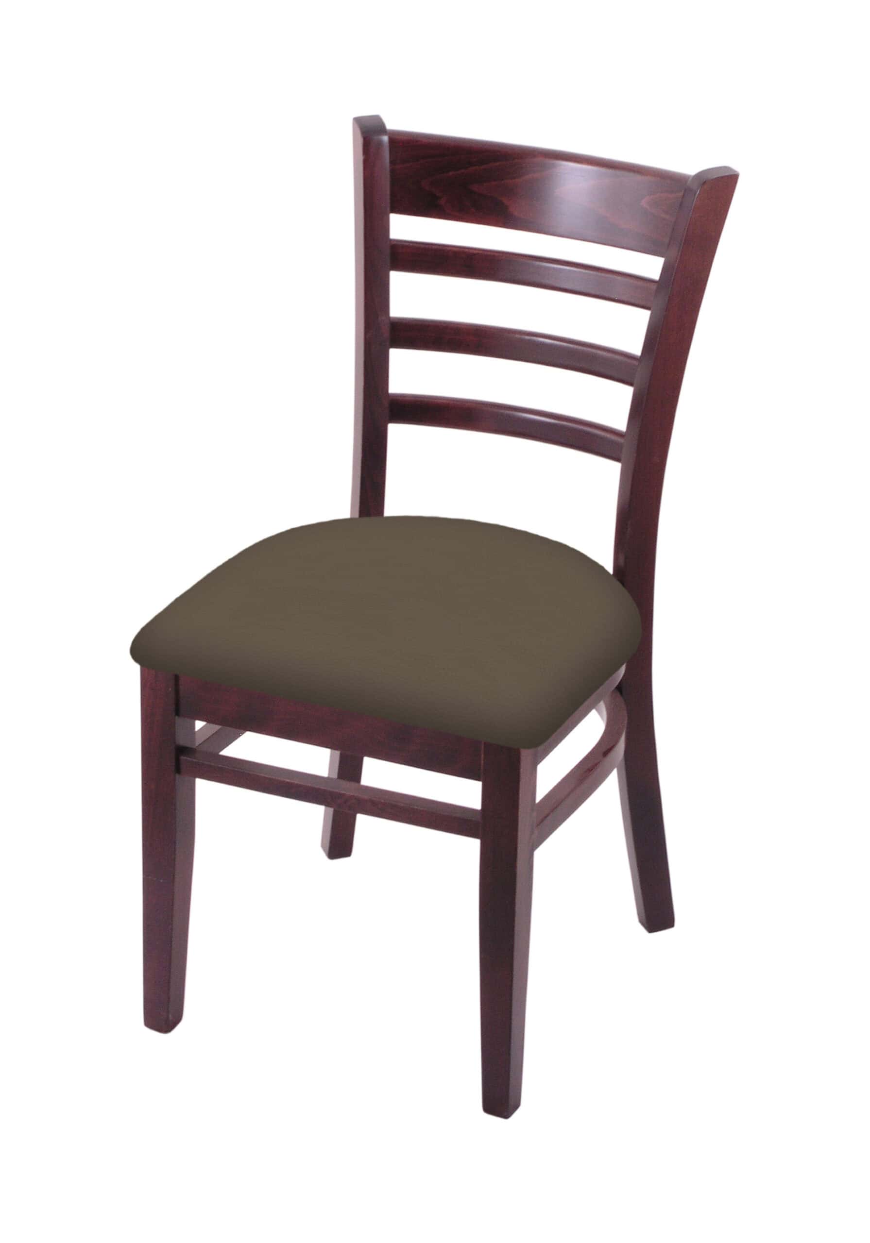 Hampton 18-Inch Wood Chair with Dark Cherry Finish, Canter Earth Wood Seat, and Ladder Back 4 Hampton 18-Inch Wood Chair with Dark Cherry Finish, Canter Earth Wood Seat, and Ladder Back