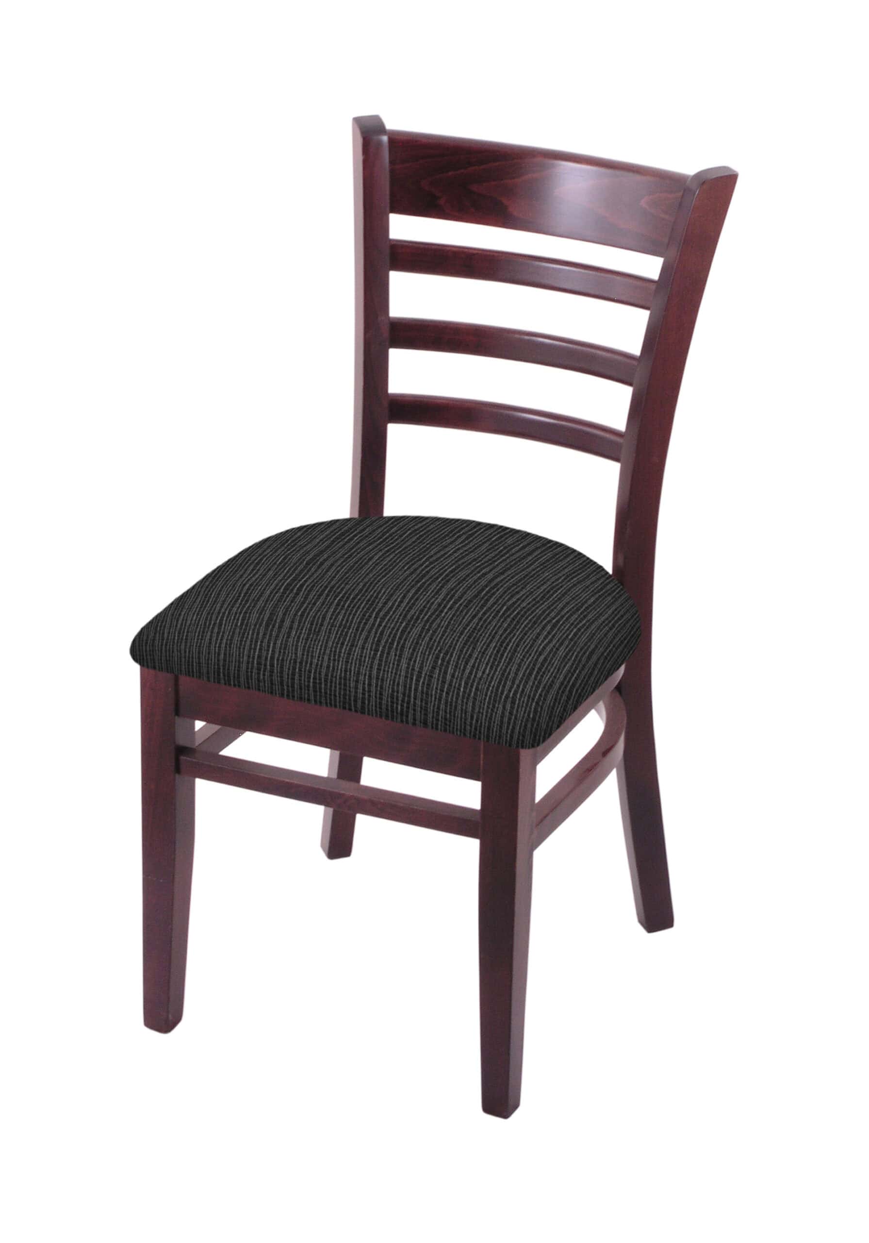 Hampton 18-Inch Wood Chair with Dark Cherry Finish, Graph Coal Wood Seat, and Ladder Back 4 Hampton 18-Inch Wood Chair with Dark Cherry Finish, Graph Coal Wood Seat, and Ladder Back