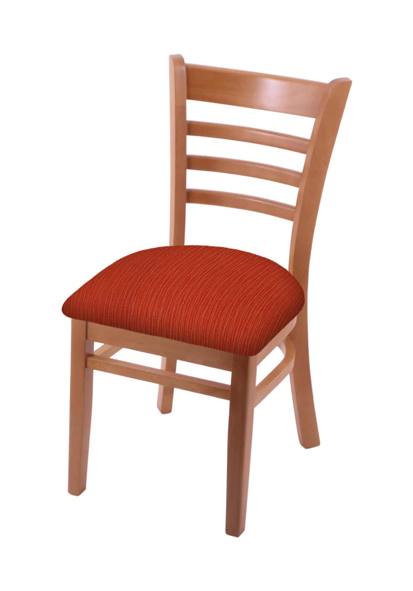 Hampton 18-Inch Wood Chair with Medium Finish, Graph Poppy Wood Seat, and Ladder Back 1 Hampton 18-Inch Wood Chair with Medium Finish, Graph Poppy Wood Seat, and Ladder Back