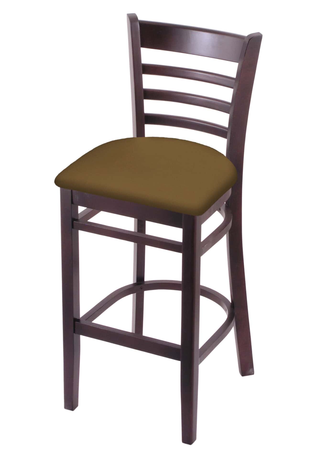 Hampton 30-Inch Wood Bar Stool with Dark Cherry Finish, Canter Saddle Wood Seat, and Ladder Back 1 Hampton 30-Inch Wood Bar Stool with Dark Cherry Finish, Canter Saddle Wood Seat, and Ladder Back