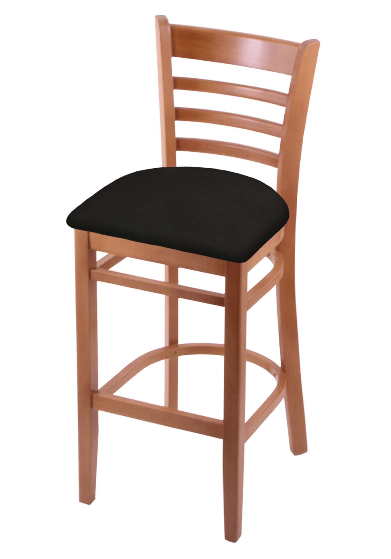 Hampton 30-Inch Wood Bar Stool with Medium Finish, Canter Espresso Wood Seat, and Ladder Back 1 Hampton 30-Inch Wood Bar Stool with Medium Finish, Canter Espresso Wood Seat, and Ladder Back