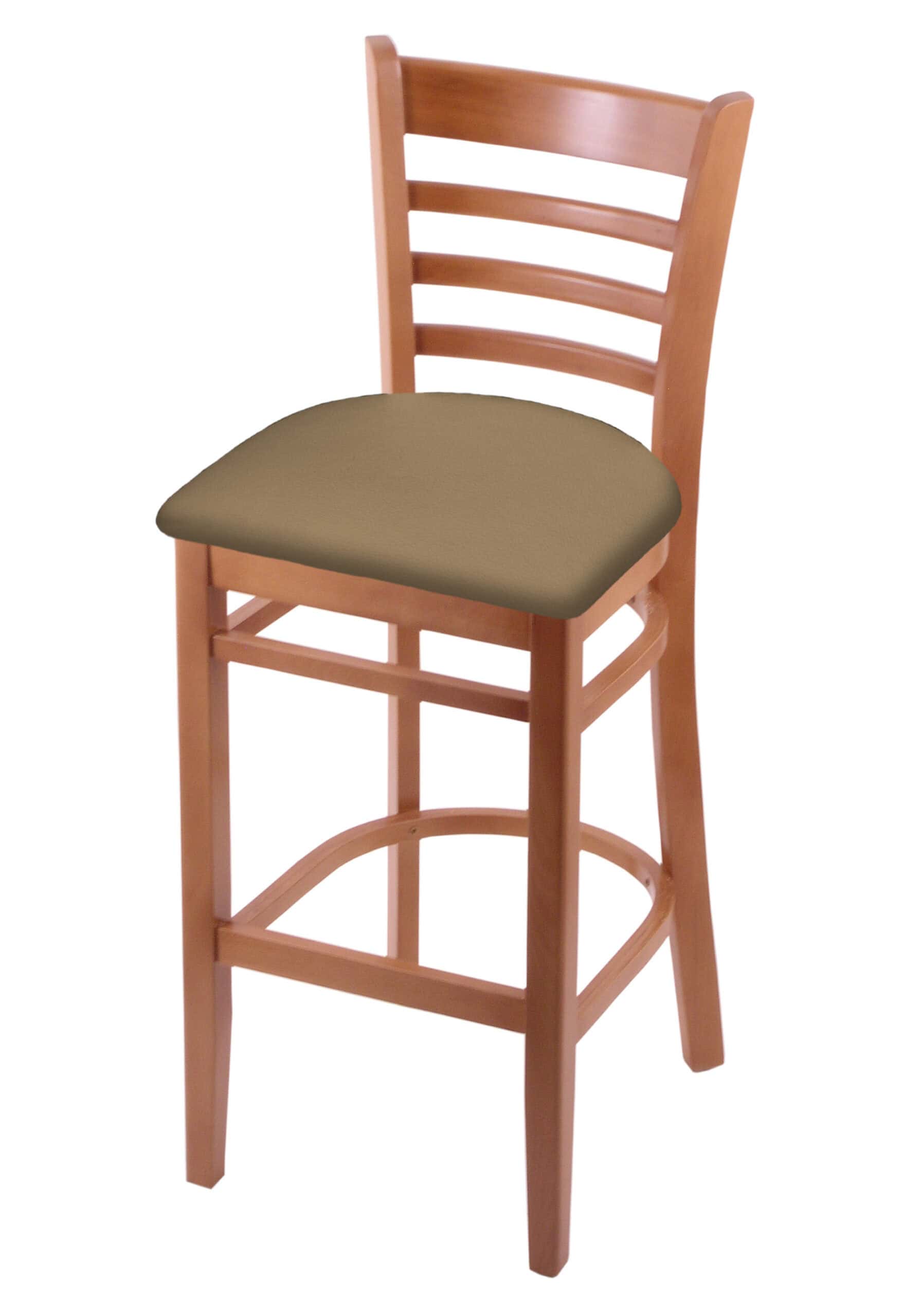 Hampton 30-Inch Wood Bar Stool with Medium Finish, Canter Sand Wood Seat, and Ladder Back 4 Hampton 30-Inch Wood Bar Stool with Medium Finish, Canter Sand Wood Seat, and Ladder Back