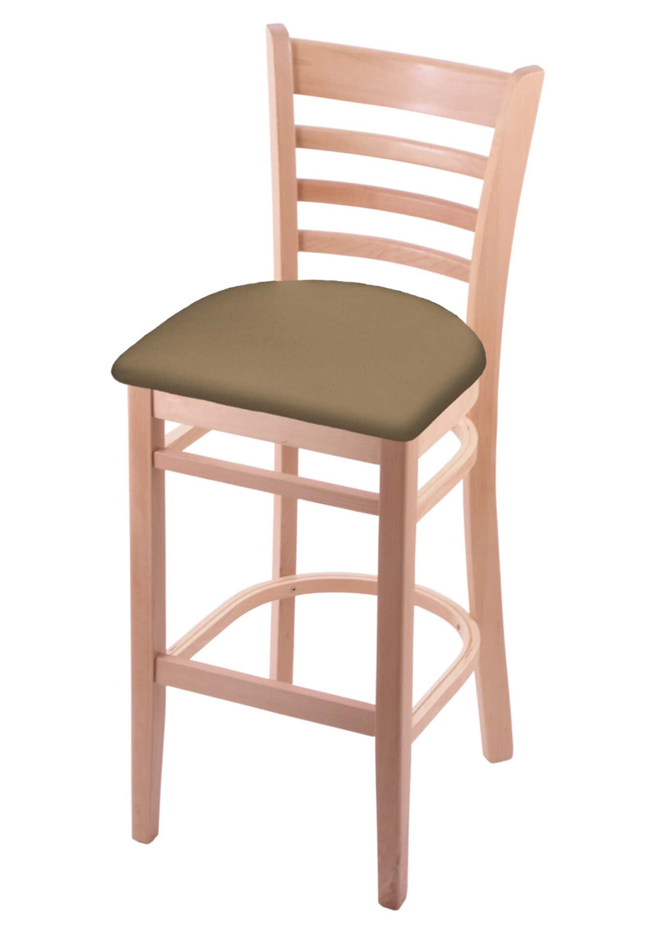 Hampton 30-Inch Wood Bar Stool with Natural Finish, Canter Sand Wood Seat, and Ladder Back 1 Hampton 30-Inch Wood Bar Stool with Natural Finish, Canter Sand Wood Seat, and Ladder Back