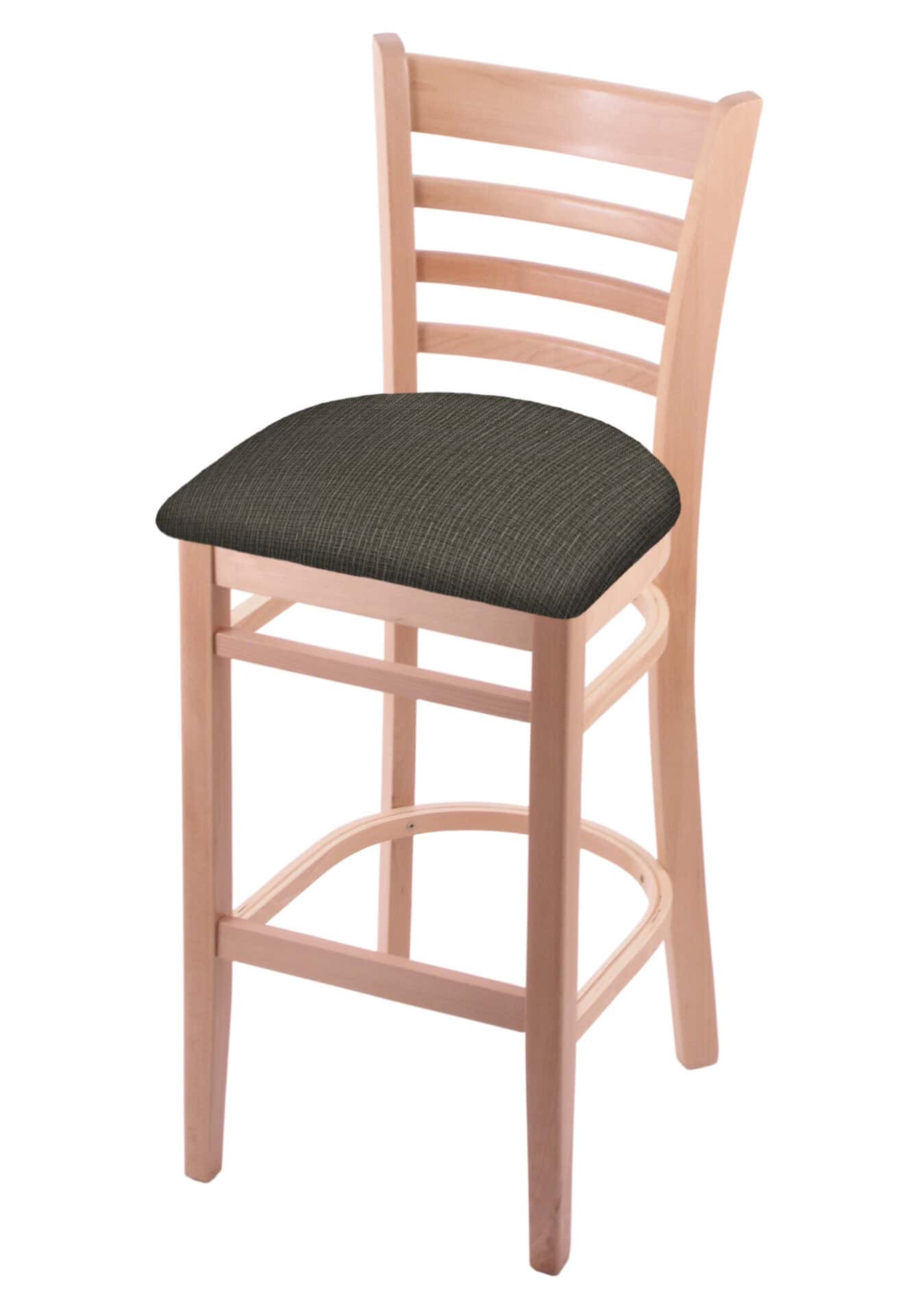 Hampton 30-Inch Wood Bar Stool with Natural Finish, Graph Chalice Wood Seat, and Ladder Back 1 Hampton 30-Inch Wood Bar Stool with Natural Finish, Graph Chalice Wood Seat, and Ladder Back