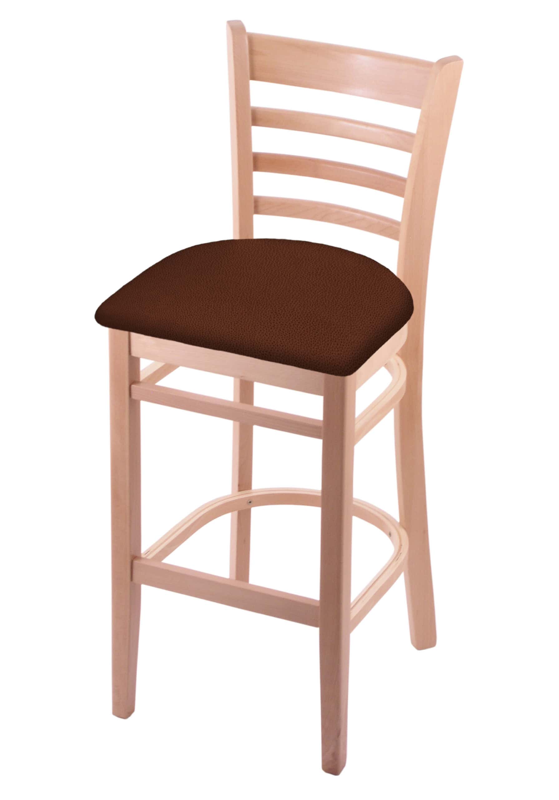 Hampton 30-Inch Wood Bar Stool with Natural Finish, Rein Adobe Wood Seat, and Ladder Back 4 Hampton 30-Inch Wood Bar Stool with Natural Finish, Rein Adobe Wood Seat, and Ladder Back