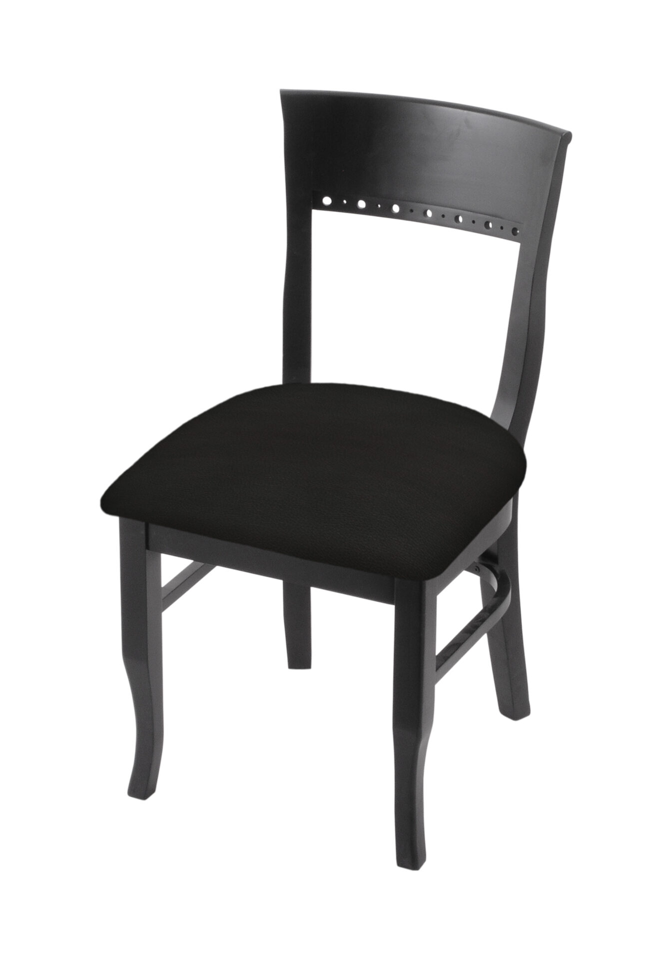 Hampton 18-Inch Wood Chair with Black Finish, Canter Espresso Wood Seat, and Curved Decorative Back 1 Hampton 18-Inch Wood Chair with Black Finish, Canter Espresso Wood Seat, and Curved Decorative Back