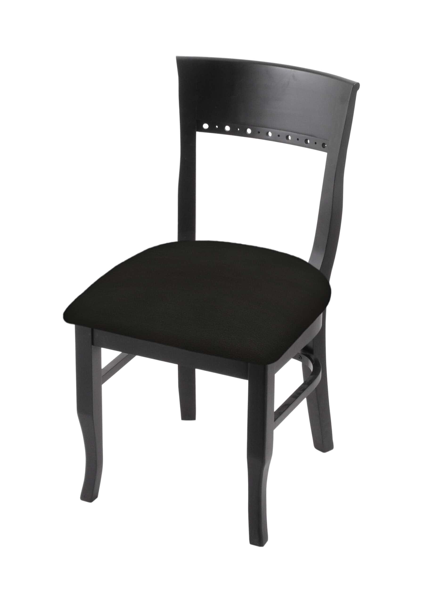 Hampton 18-Inch Wood Chair with Black Finish, Canter Espresso Wood Seat, and Curved Decorative Back 3 Hampton 18-Inch Wood Chair with Black Finish, Canter Espresso Wood Seat, and Curved Decorative Back