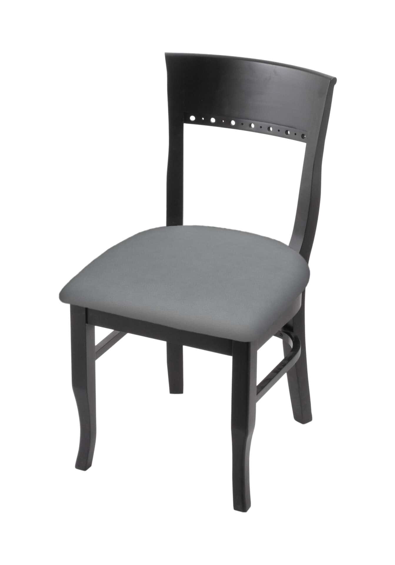 Hampton 18-Inch Wood Chair with Black Finish, Canter Folkstone Grey Wood Seat, and Curved Decorative Back 1 Hampton 18-Inch Wood Chair with Black Finish, Canter Folkstone Grey Wood Seat, and Curved Decorative Back