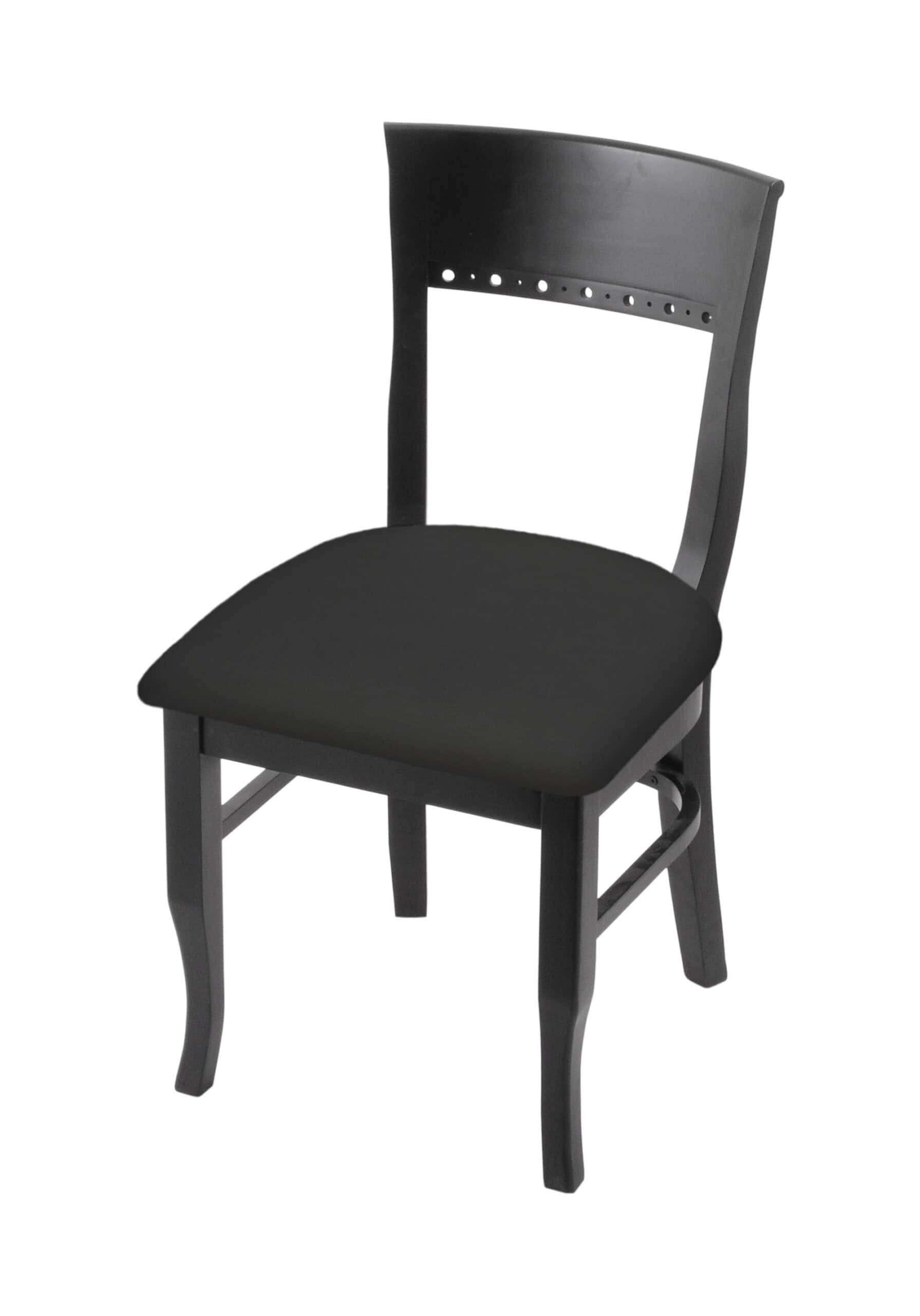Hampton 18-Inch Wood Chair with Black Finish, Canter Iron Wood Seat, and Curved Decorative Back 3 Hampton 18-Inch Wood Chair with Black Finish, Canter Iron Wood Seat, and Curved Decorative Back