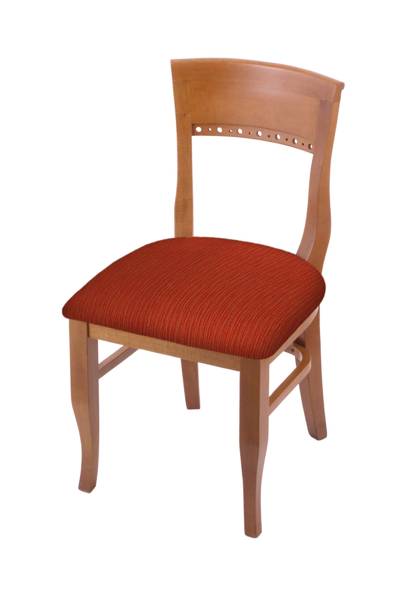 Hampton 18-Inch Wood Chair with Medium Finish, Graph Poppy Wood Seat, and Curved Decorative Back 1 Hampton 18-Inch Wood Chair with Medium Finish, Graph Poppy Wood Seat, and Curved Decorative Back
